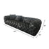 Simone Black Calf Leather 4 Seater Sofa Buckle Surface Couch