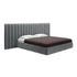 Walvia Velvet Fabric Luxury Wide Headboard Bed Frame
