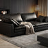 Davis Genuine Leather Black Soft 3 Seater Sofa Luxury Interior Couch