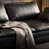 Davis Genuine Leather Black Soft 3 Seater Sofa Luxury Interior Couch