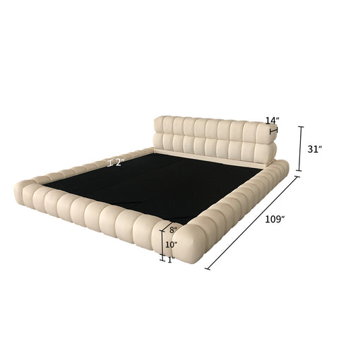 Berne Velvet Fabric Low Headboard Simple Bed Frame