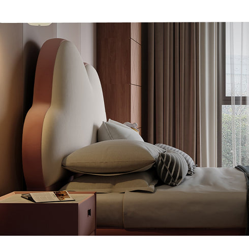 Tanner Velvet Cloud Shaped High Headboard Modern Bed Frame