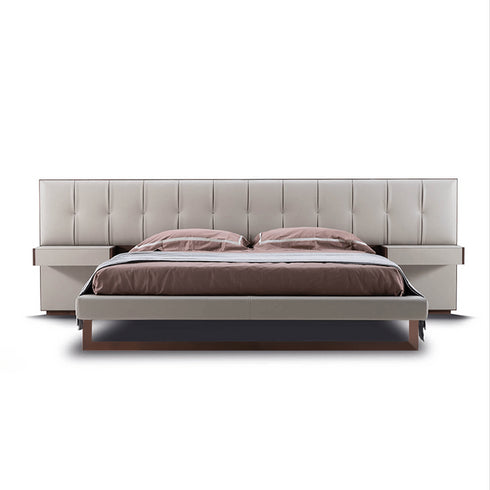 Alba Calf Leather Bed Frame with Bedside Tables