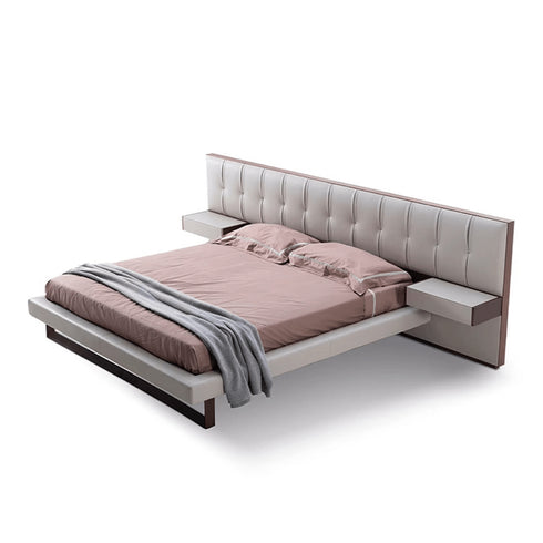 Alba Calf Leather Bed Frame with Bedside Tables