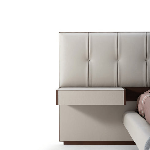 Alba Calf Leather Bed Frame with Bedside Tables