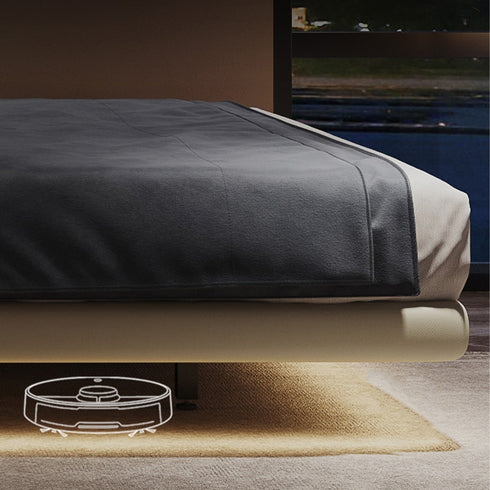 Aldis Microfiber Leather Modern Floating Bed Frame