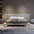 Aleph Microfiber Leather Wide Headboard Floating Bed Frame