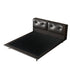 Alexia Calf Leather Upholstered Headboard Black Bed Frame
