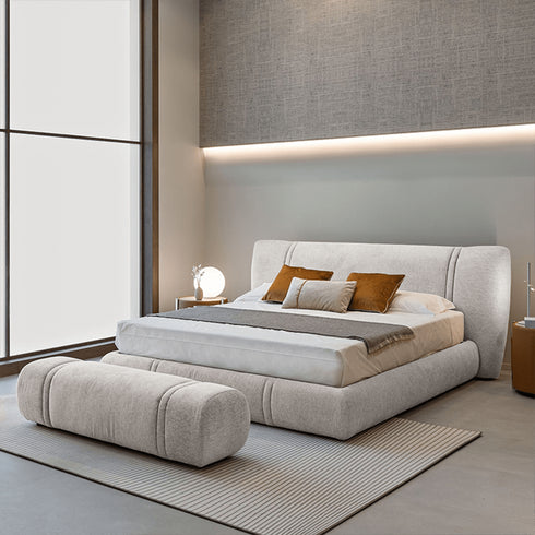 Alix Cotton Linen Fabric Simple Modern Bed Frame