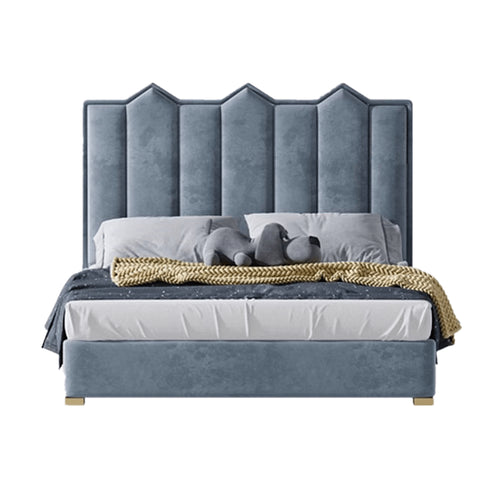 Allyson Velvet High Headboard Modern Bed Frame