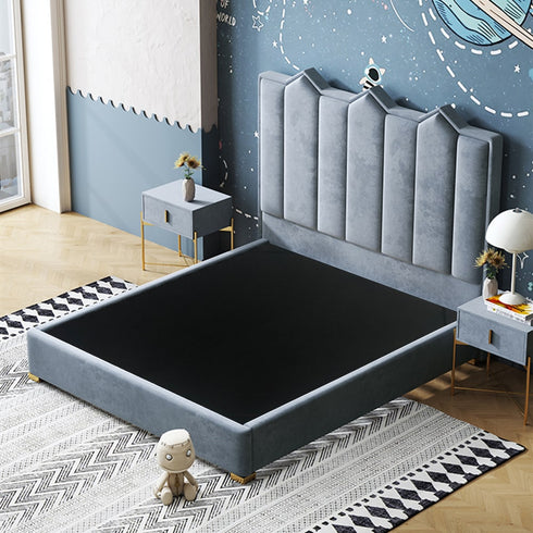 Allyson Velvet High Headboard Modern Bed Frame
