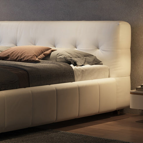 Almas Microfiber Leather Minimalist Bed Frame