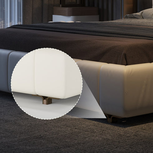 Almas Microfiber Leather Minimalist Bed Frame