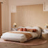 Alyria Boucle Fabric Shaped Headboard Modern Bed Frame
