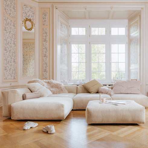 Amaris Corduroy Modern Simple Sofa Cube Modular Couch