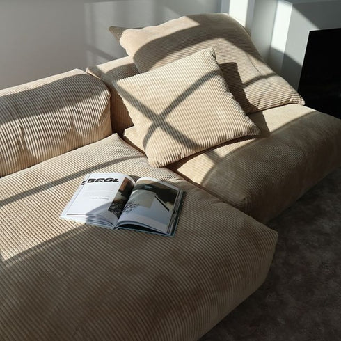 Amaris Corduroy Modern Simple Sofa Cube Modular Couch