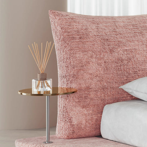 Amina Chenille Flannel Upholstered Headboard Luxury Floating Bed Frame with Sidetable