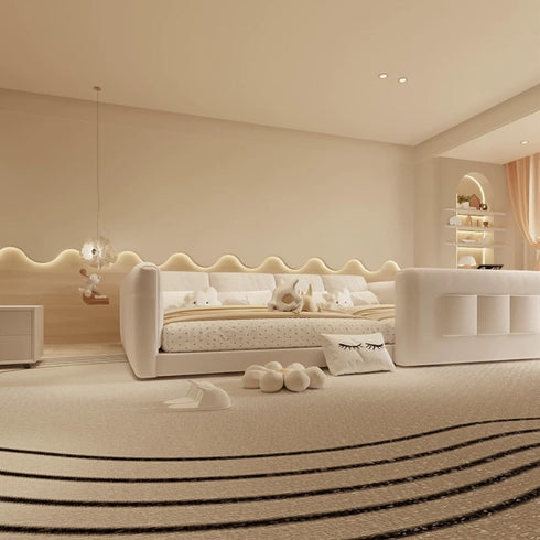 Anaya Microfiber Leather Wide Family Bed Frame