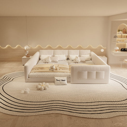 Anaya Microfiber Leather Wide Family Bed Frame