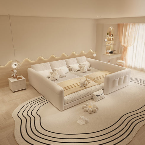 Anaya Microfiber Leather Wide Family Bed Frame