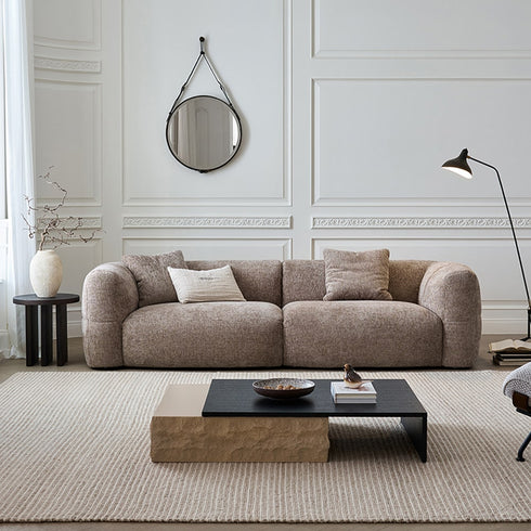 Andrea Cotton Linen Fabric Modern 3-Seater Arm Sofa