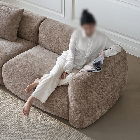 Andrea Cotton Linen Fabric Modern 3-Seater Arm Sofa