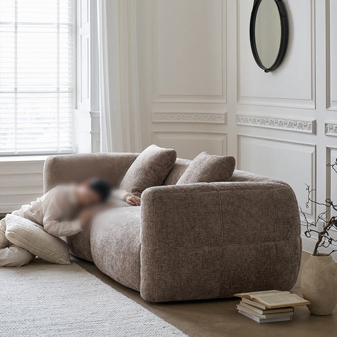 Andrea Cotton Linen Fabric Modern 3-Seater Arm Sofa