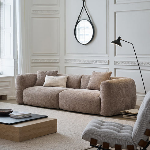 Andrea Cotton Linen Fabric Modern 3-Seater Arm Sofa