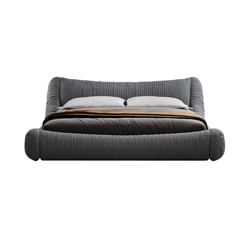 Andres Suede Fabric Low Headboard Modern Bed Frame