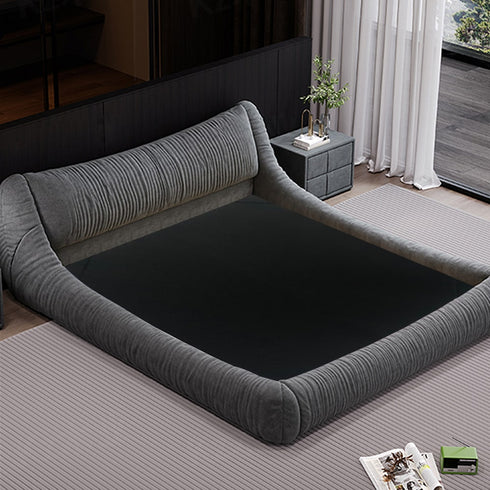 Andres Suede Fabric Low Headboard Modern Bed Frame