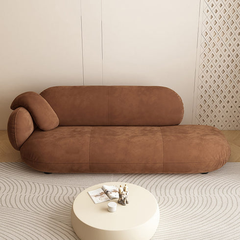 Ansley Suede Fabric Modern Loveseat Sofa