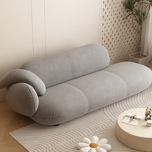 Ansley Suede Fabric Modern Loveseat Sofa