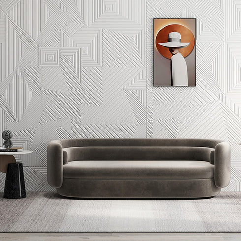 Aria Velvet 3 Seater Sofa Round Shaped Arm Couch