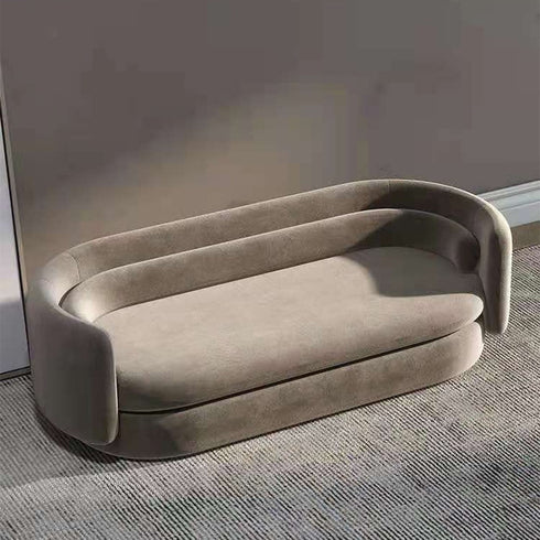 Aria Velvet 3 Seater Sofa Round Shaped Arm Couch