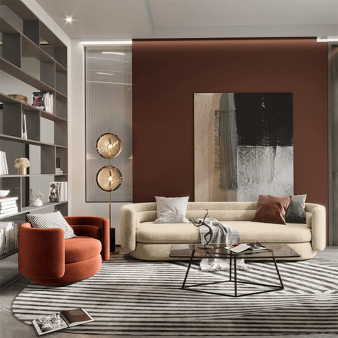 Aria Velvet 3 Seater Sofa Round Shaped Arm Couch