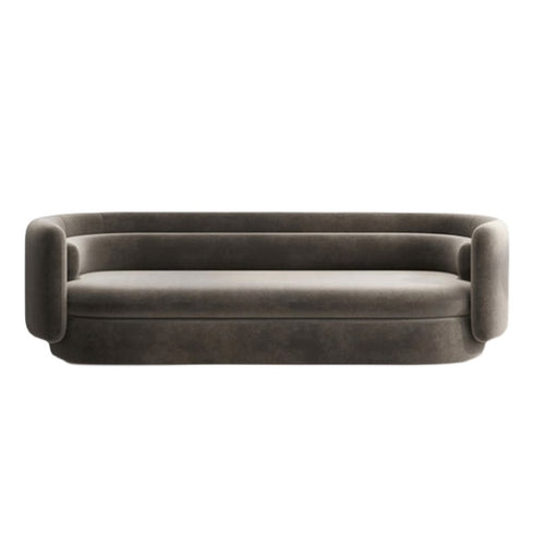 Aria Velvet 3 Seater Sofa Round Shaped Arm Couch