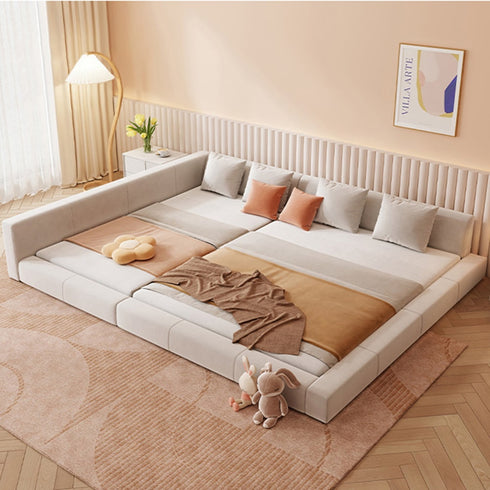 Arlene Microfiber Leather Wide Family Bed Frame