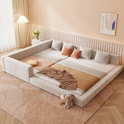 Arlene Microfiber Leather Wide Family Bed Frame