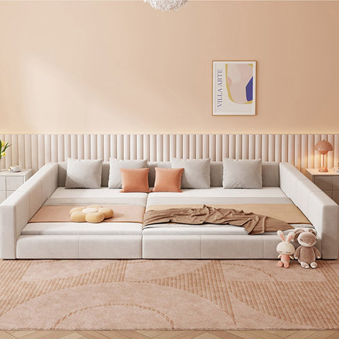 Arlene Microfiber Leather Wide Family Bed Frame