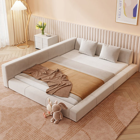 Arlene Microfiber Leather Wide Family Bed Frame