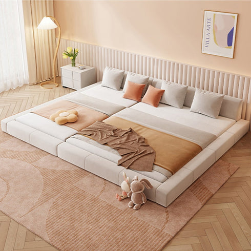 Arlene Microfiber Leather Wide Family Bed Frame
