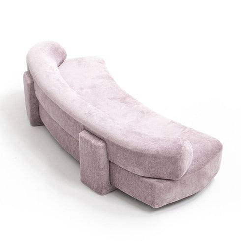 Arturo Chenille Flannel Curved Shaped Modern 4-Seater Sofa Luxury Reception Couch