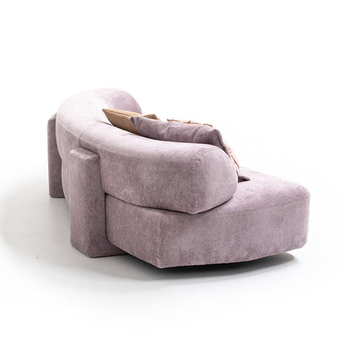 Arturo Chenille Flannel Curved Shaped Modern 4-Seater Sofa Luxury Reception Couch