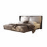 Auld Microfiber Leather Upholstered Modern Floating Bed Frame