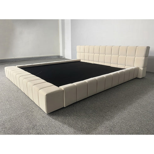Aurora Matte Tech Cloth Contemporary Low Headboard Bed Frame