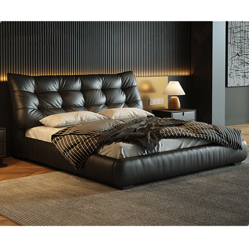 Aurum Microfiber Leather Upholstered Modern Bed Frame