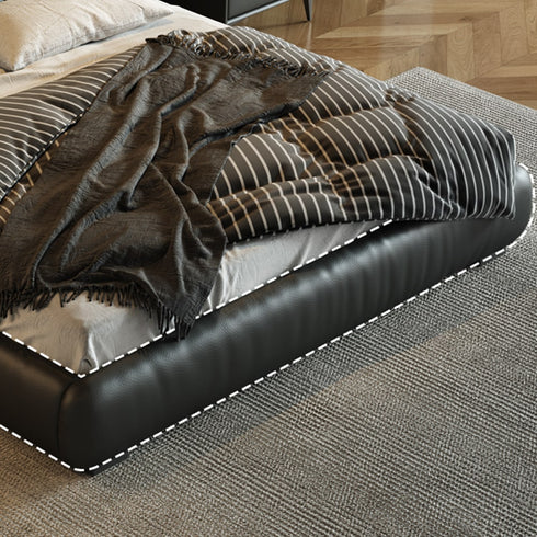 Aurum Microfiber Leather Upholstered Modern Bed Frame