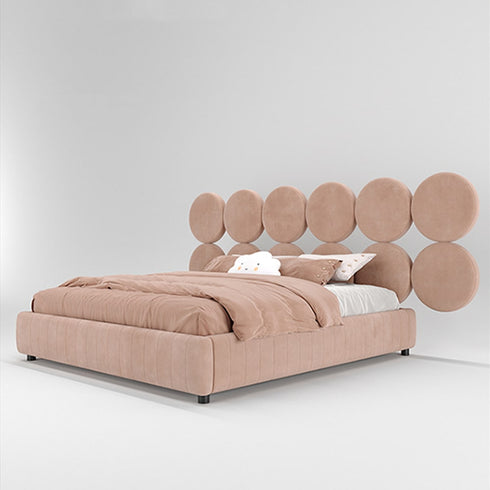 Ava Velvet Round Special Shaped Headboard Luxury Bed Frame