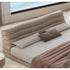 Ballantine Suede Fabric Curved Headboard Modern Floating Bed Frame