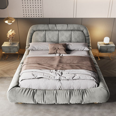 Bandit Suede Fabric Upholstered Modern Bed Frame
